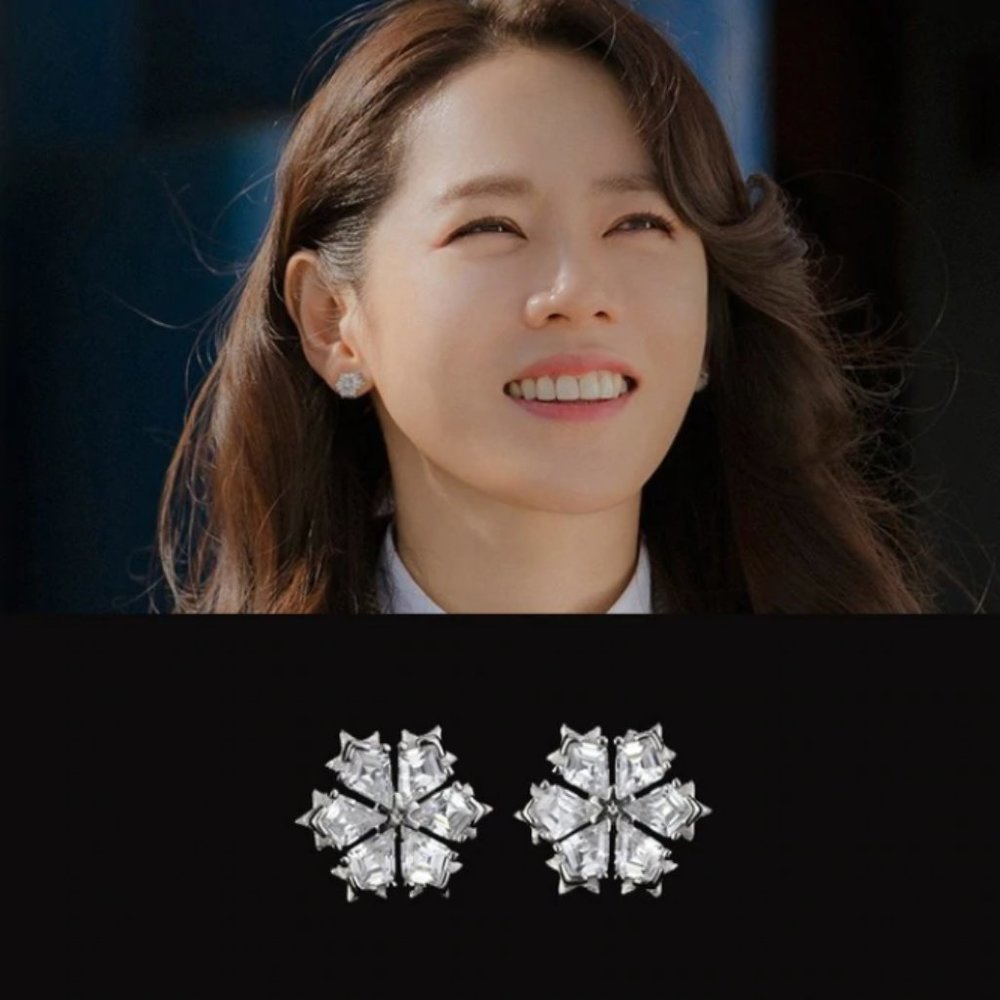 Six Leaf Swarovski Crystal Earring